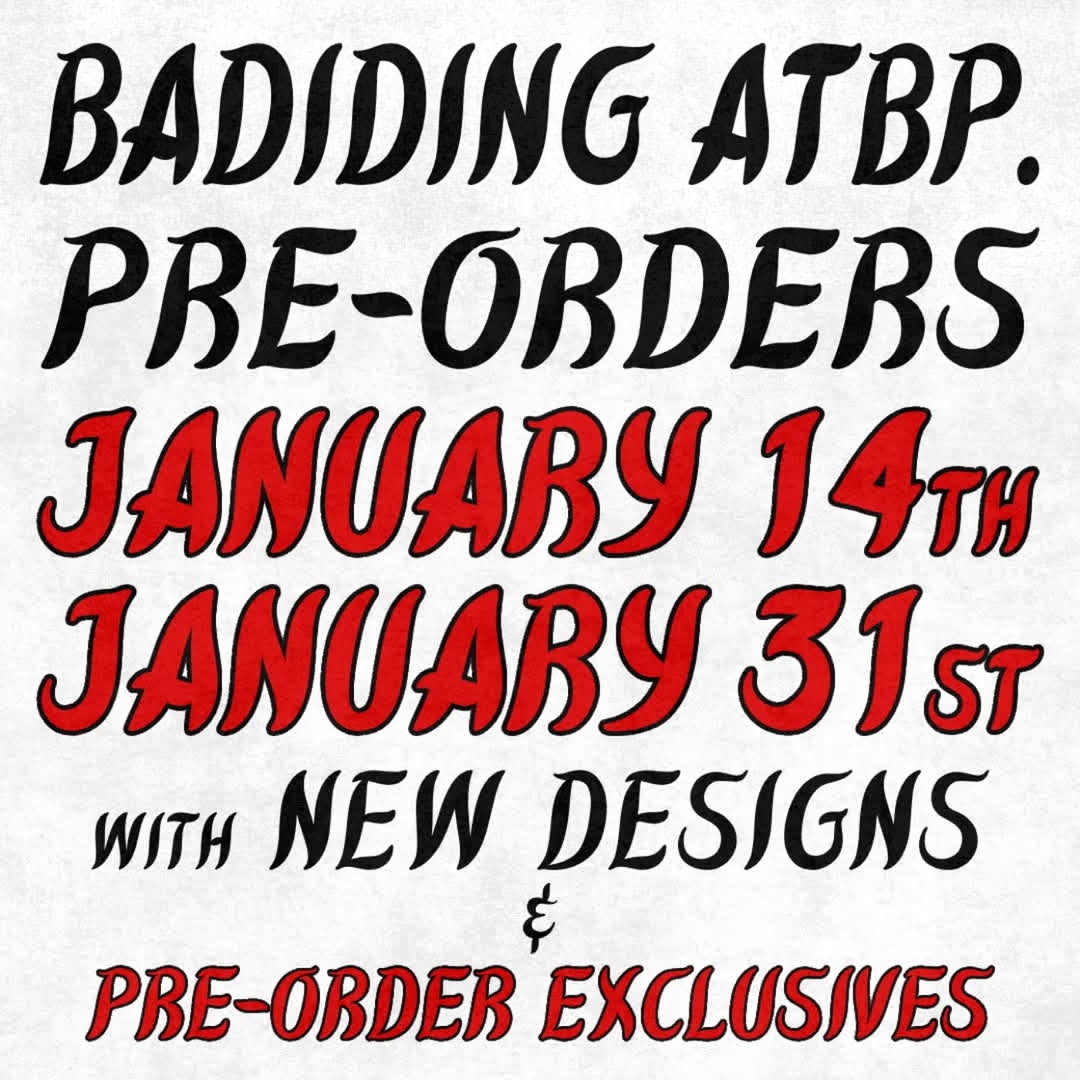 Badiding Atbp sticker and keyring designs laid out